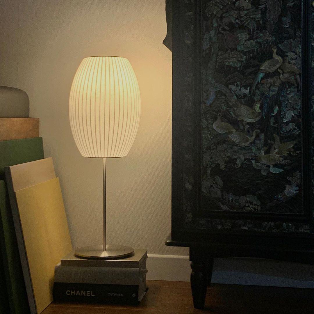 Faux Silk Bubble Table Lamp