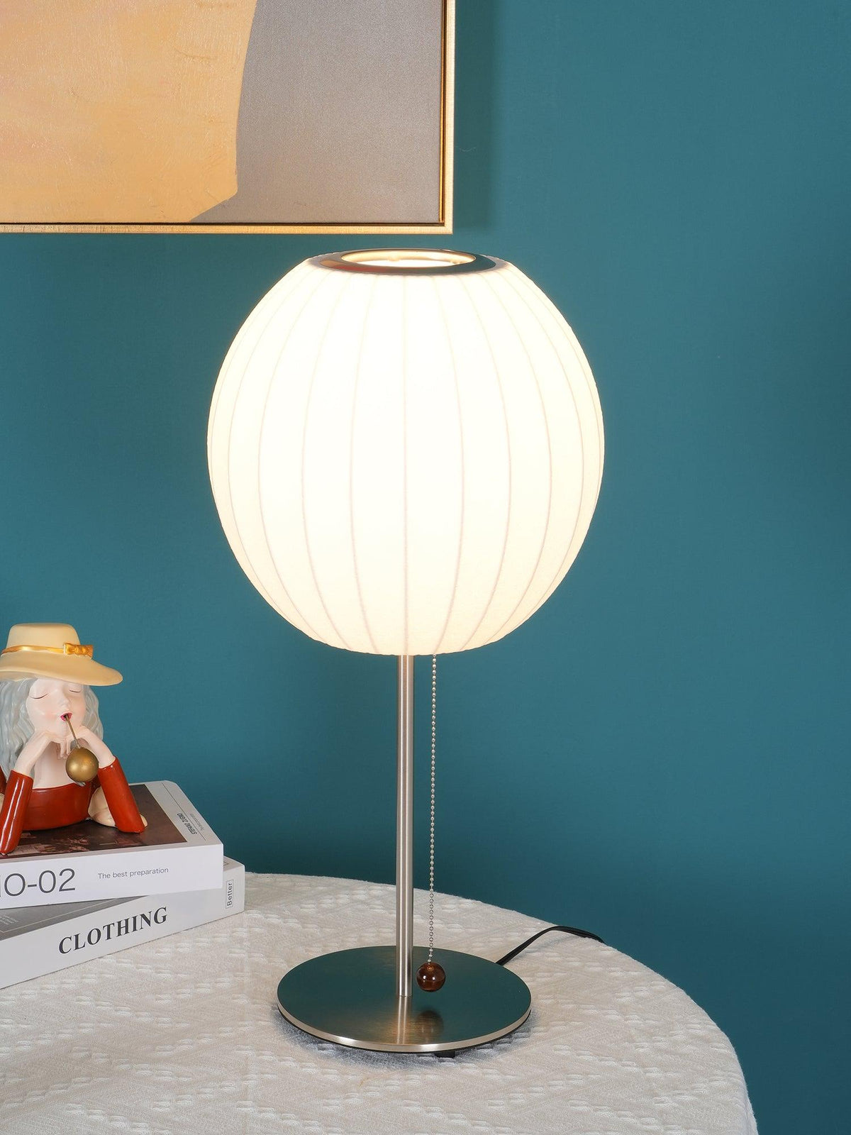 Faux Silk Bubble Table Lamp