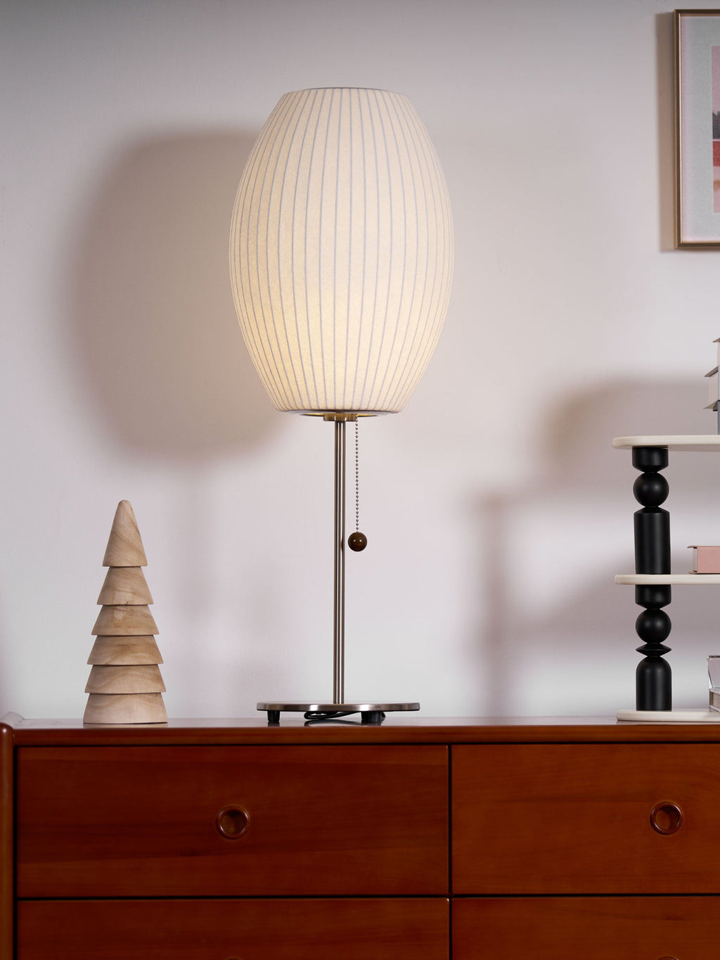 Faux Silk Bubble Table Lamp