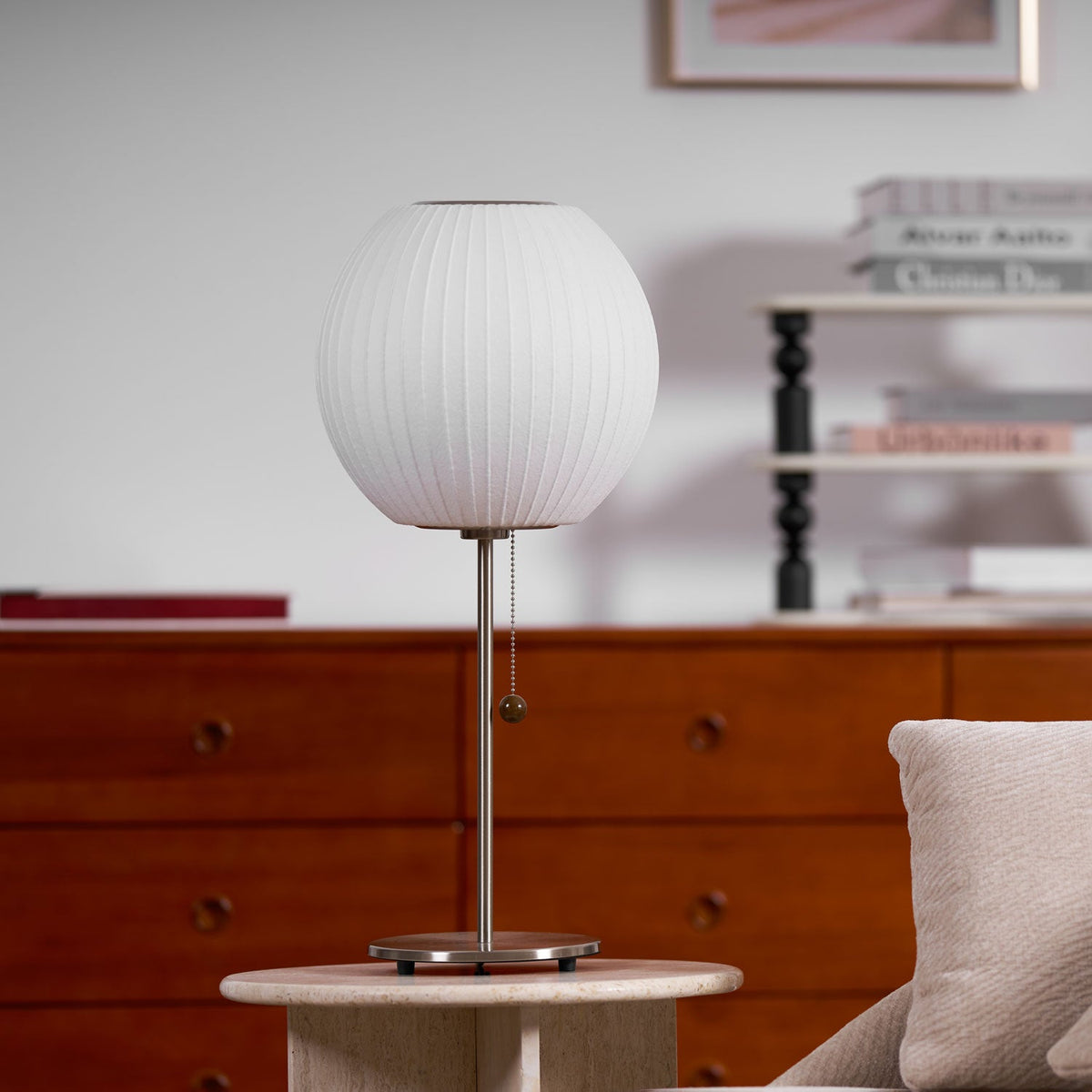 Faux Silk Bubble Table Lamp