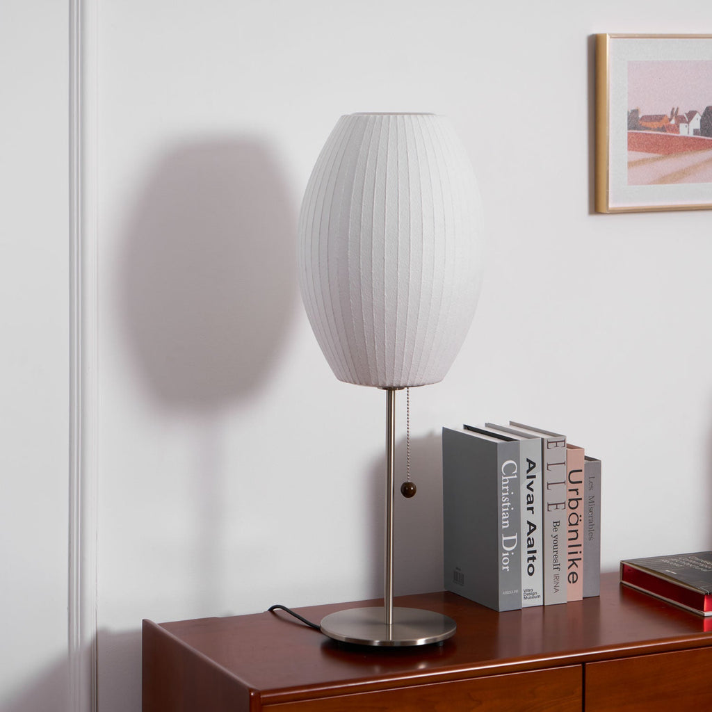 Faux Silk Bubble Table Lamp