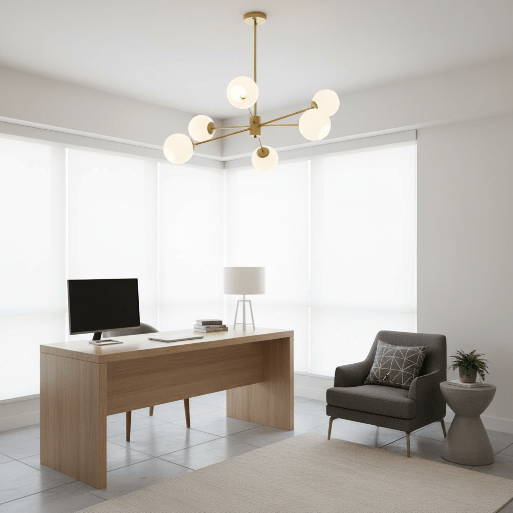 Staggered Glass 6 Light Chandelier