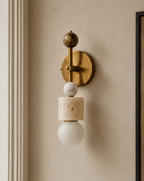 Aurevia Brass Marble Wall Sconce