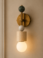 Aurevia Brass Marble Wall Sconce