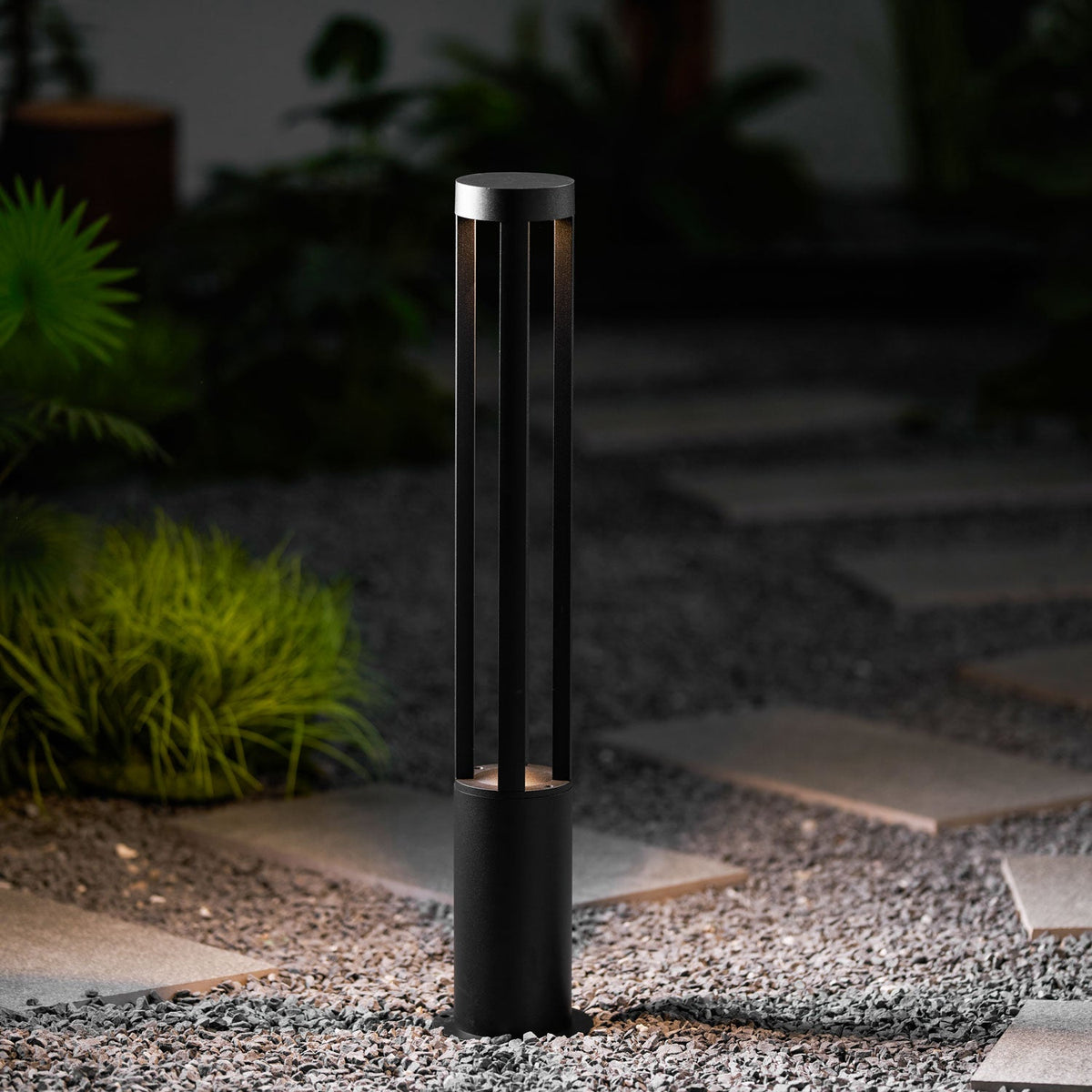 Black Cylindrical Garden Outdoor Light