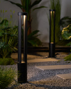 Black Cylindrical Garden Outdoor Light