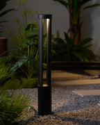 Black Cylindrical Garden Outdoor Light