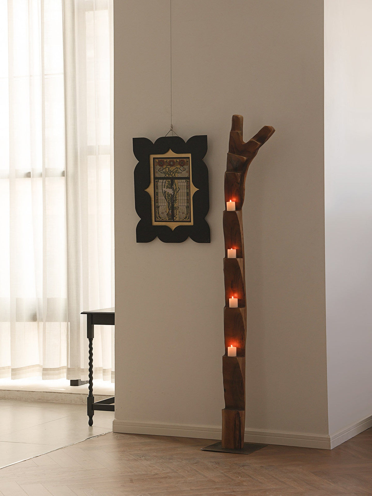 Wooden Branch Candle Tower