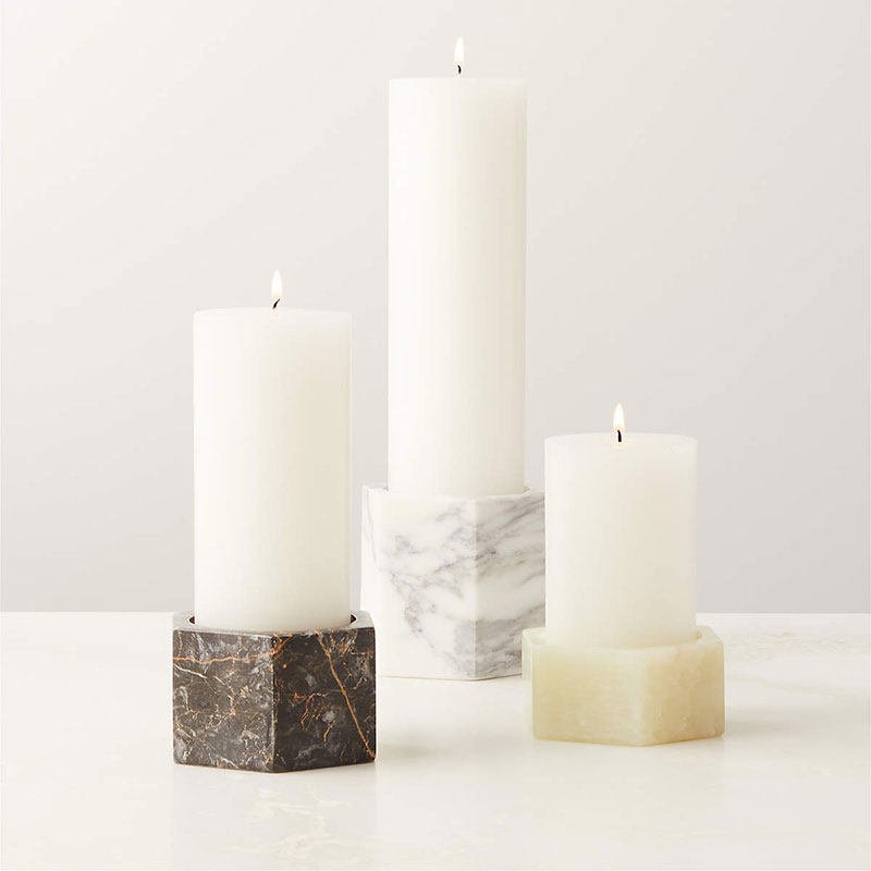 Vela Cube Marble Candle Holder