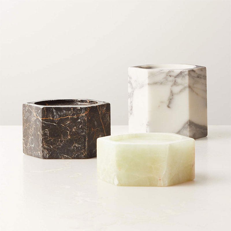 Vela Cube Marble Candle Holder