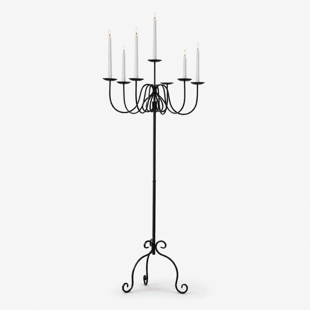 Wrought Iron Floor Candelabra