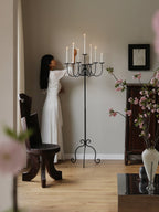 Wrought Iron Floor Candelabra