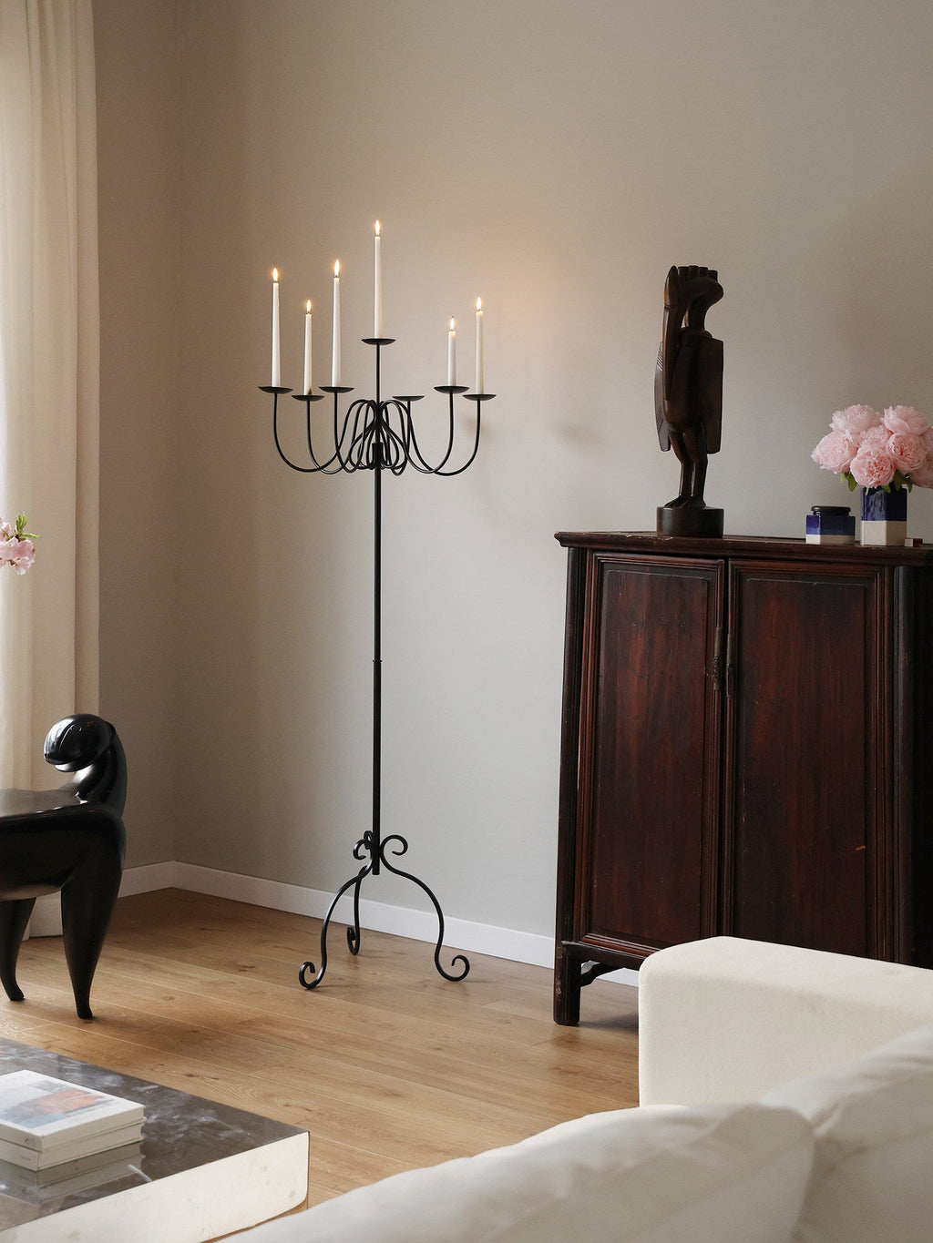 Wrought Iron Floor Candelabra