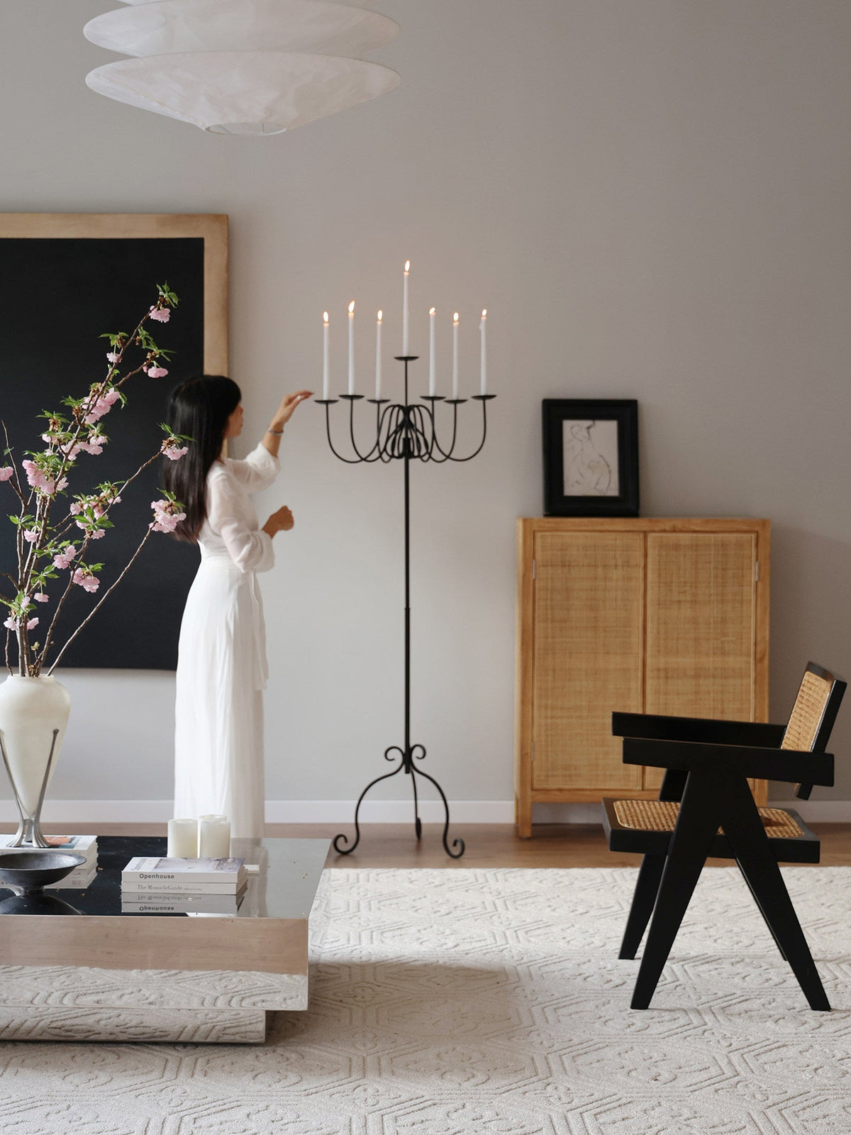 Wrought Iron Floor Candelabra