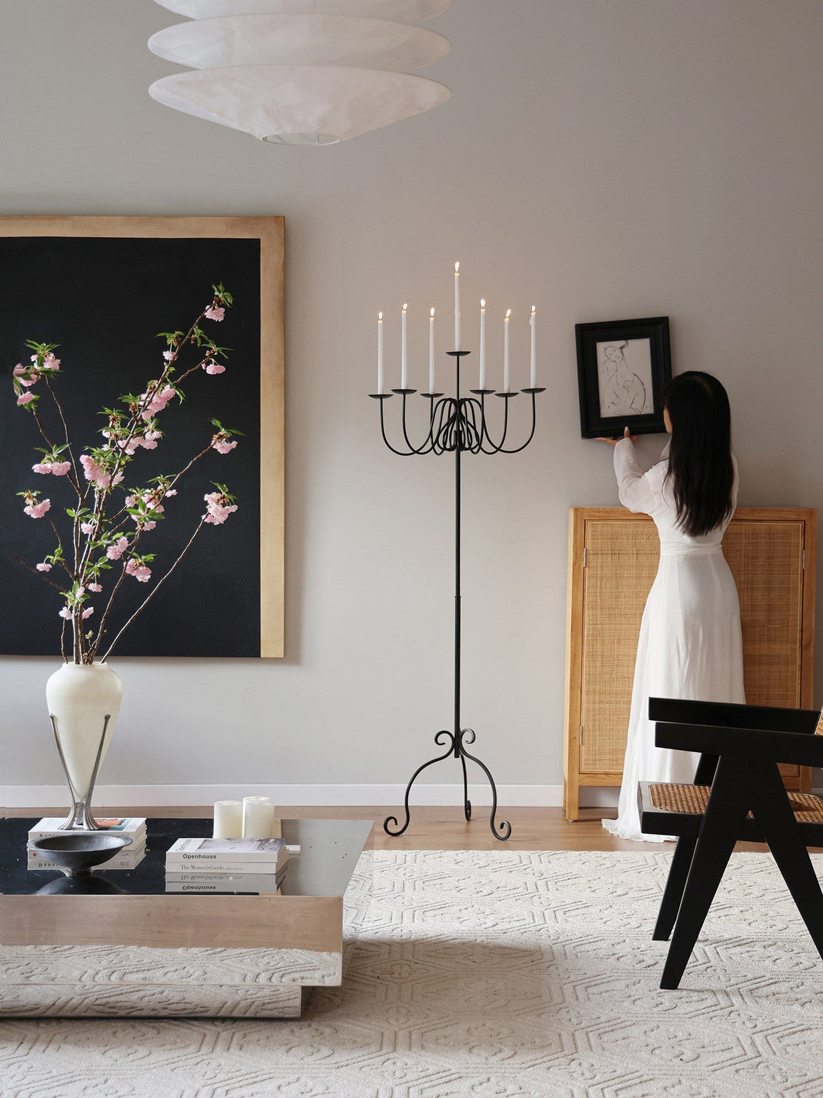 Wrought Iron Floor Candelabra