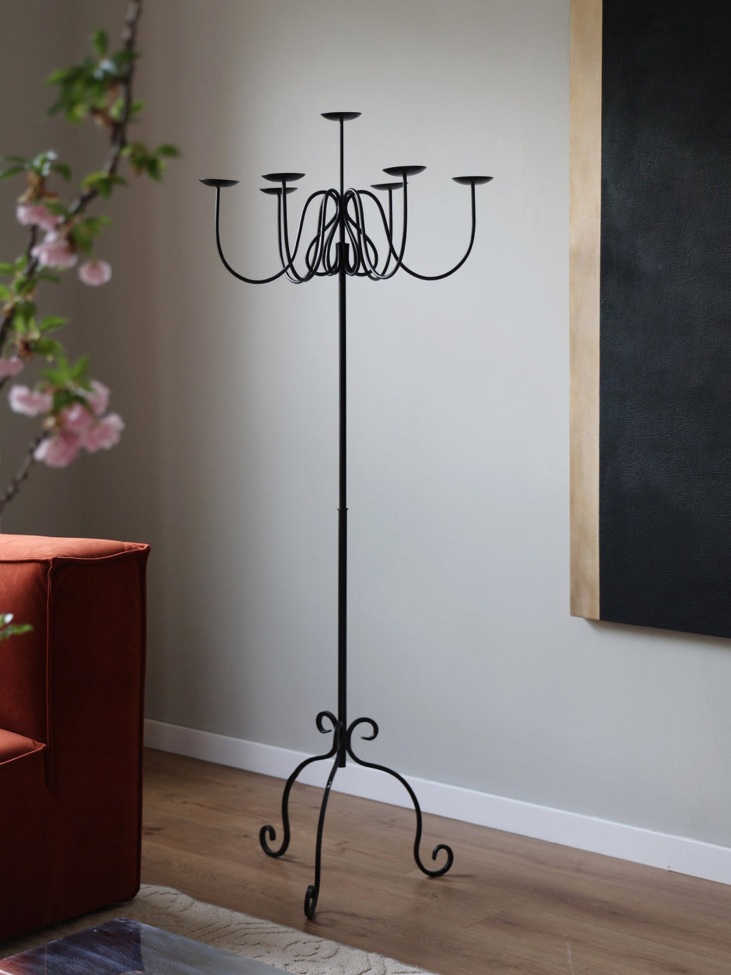 Wrought Iron Floor Candelabra