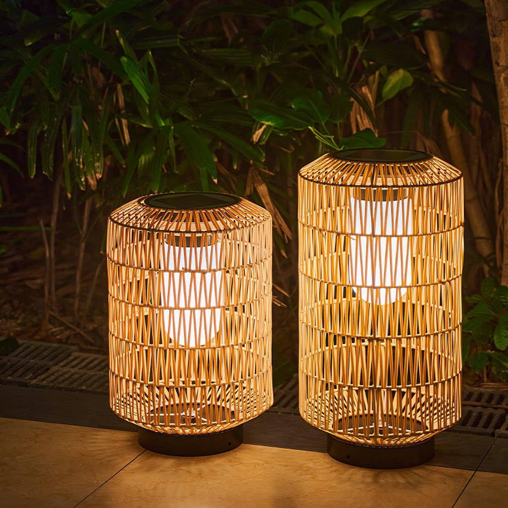 Woven Rattan Outdoor Lamp