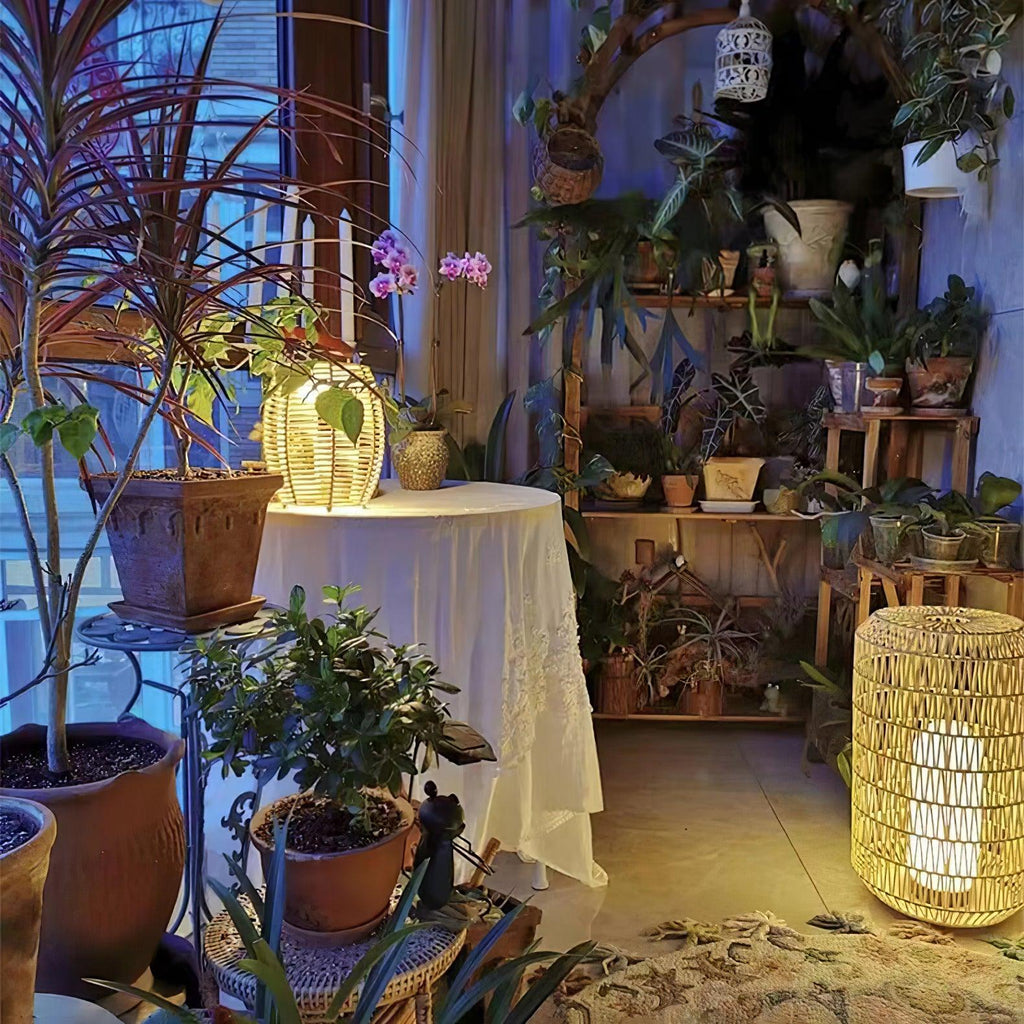 Woven Rattan Outdoor Lamp