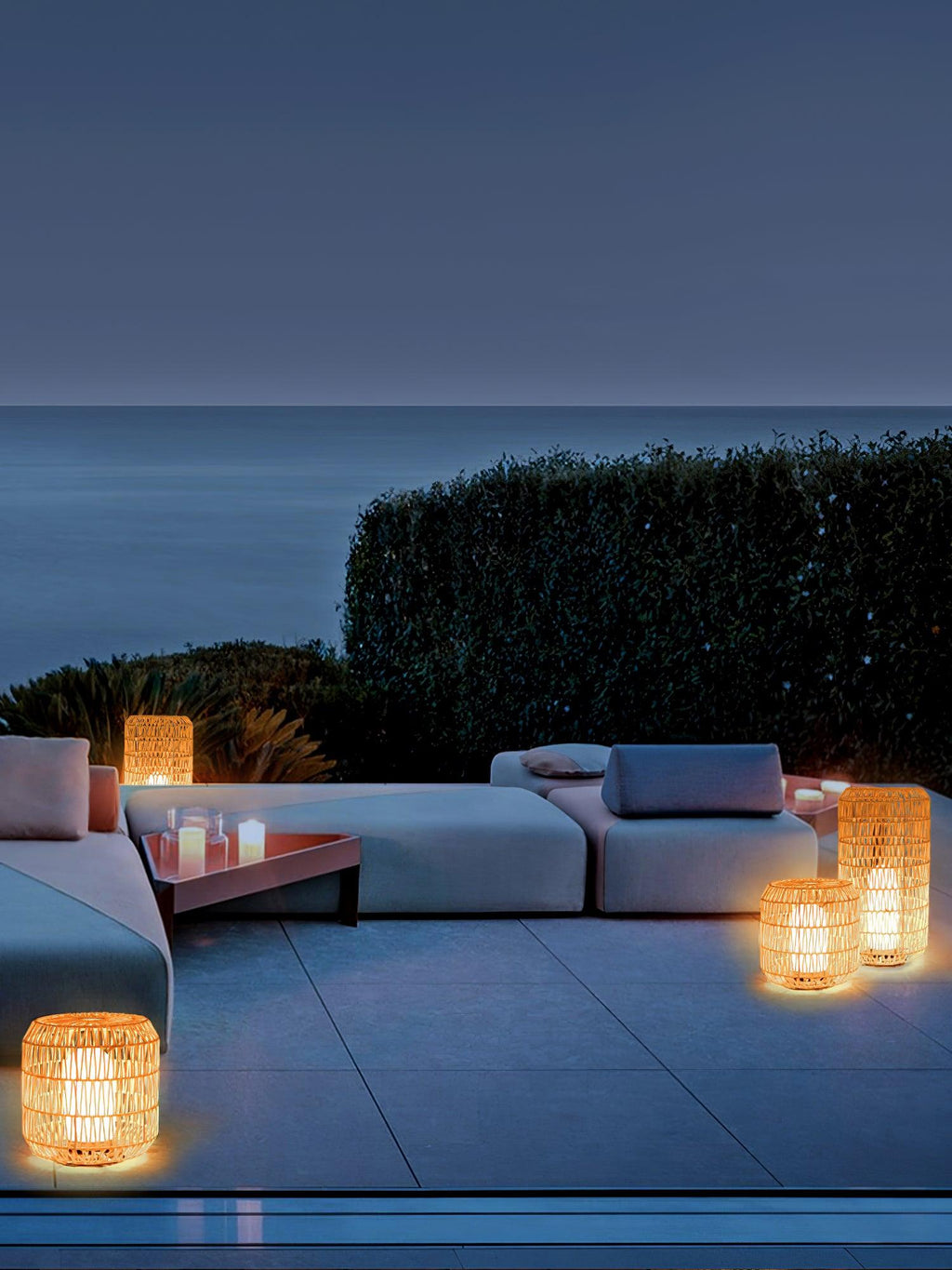 Woven Rattan Outdoor Lamp