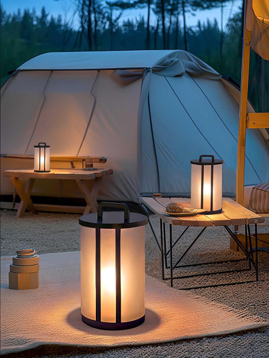 Round Pillar Acrylic Lantern Outdoor Lamp