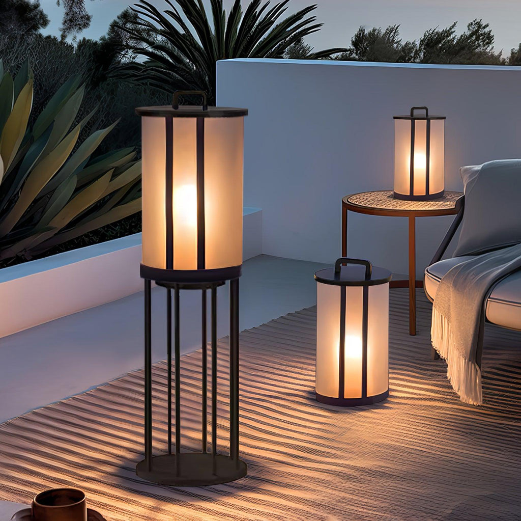Round Pillar Acrylic Lantern Outdoor Lamp