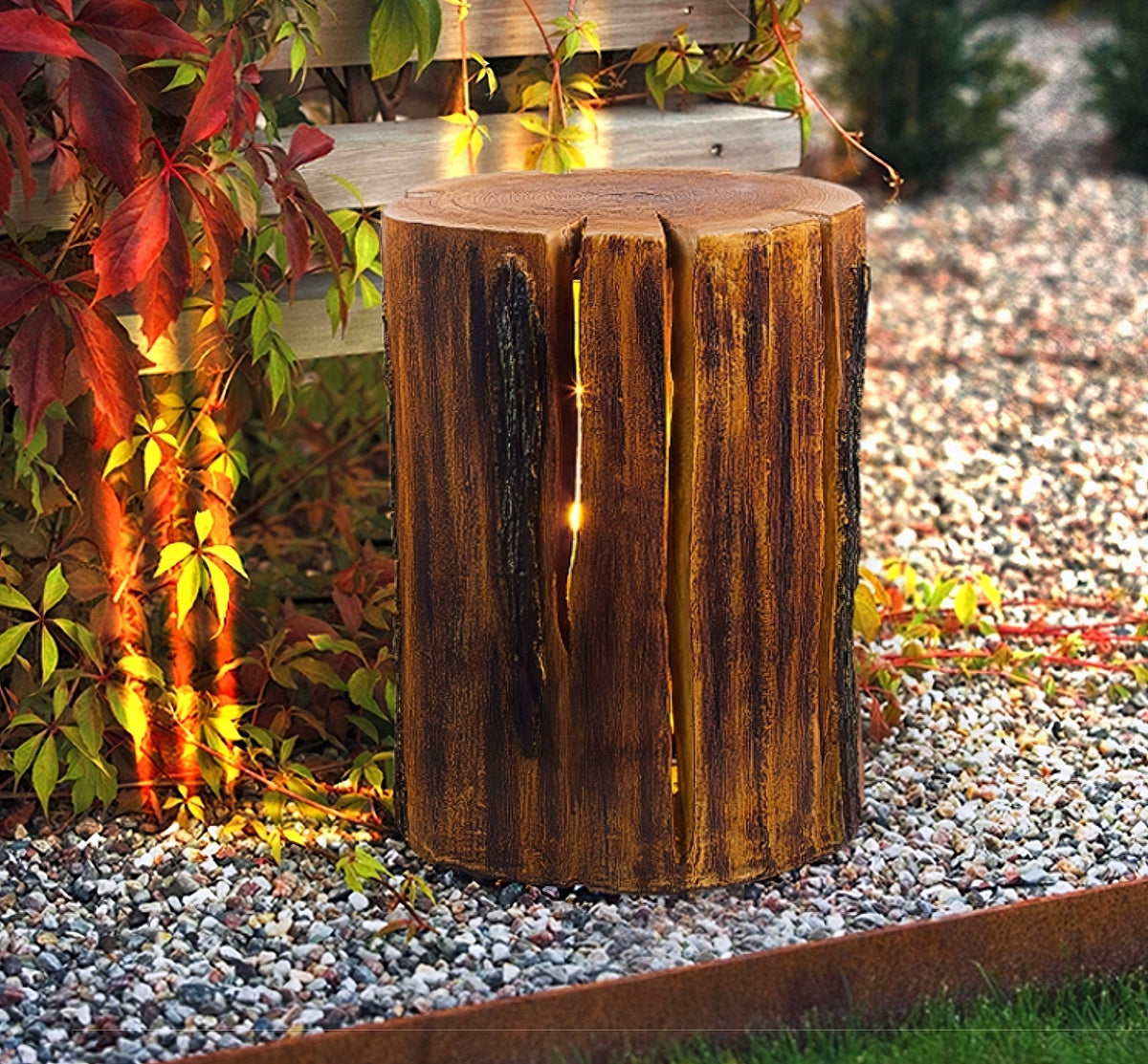Rustic Log Outdoor LED Light