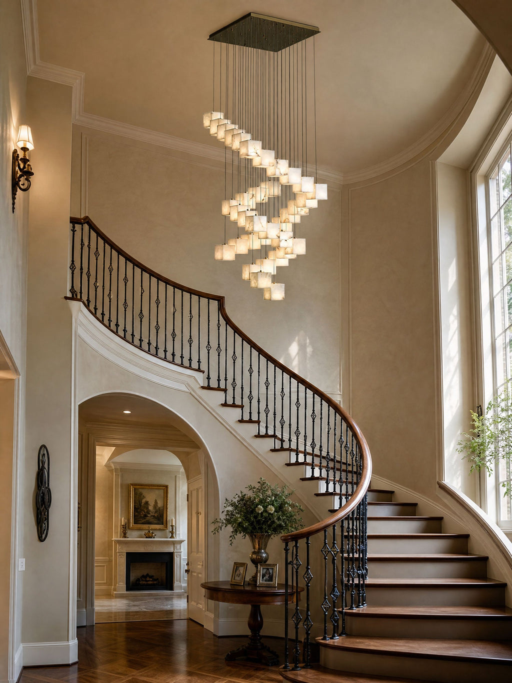 Alabaster Box Pendant Light