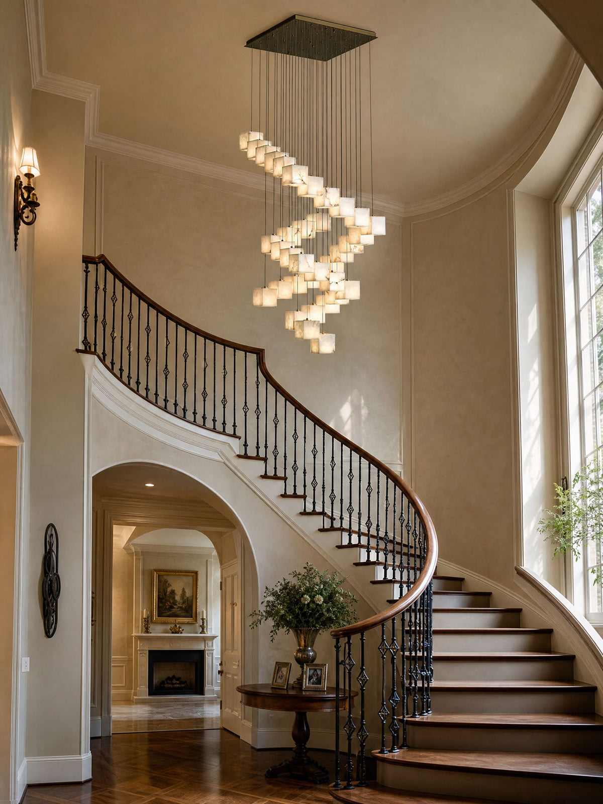 Alabaster Box Pendant Light