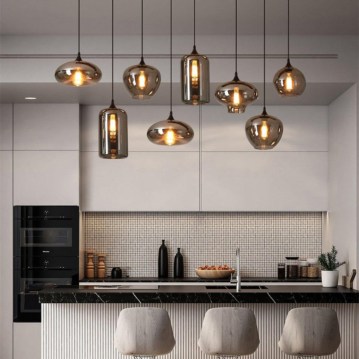 Bottle Glass Pendant Light