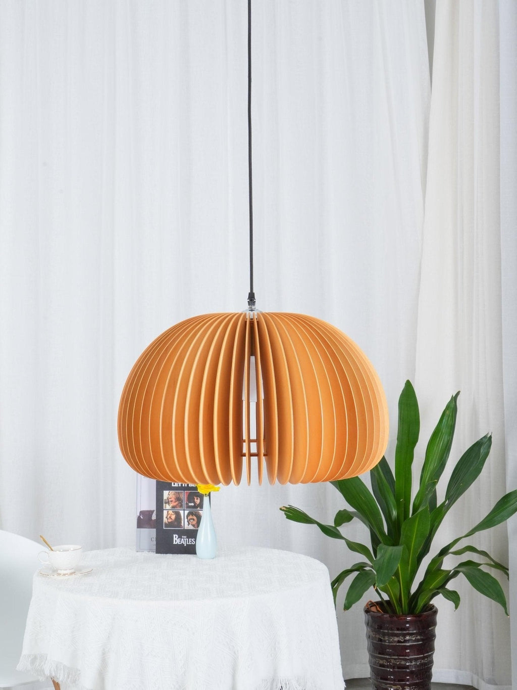 Wooden Pumpkin Swag Lights