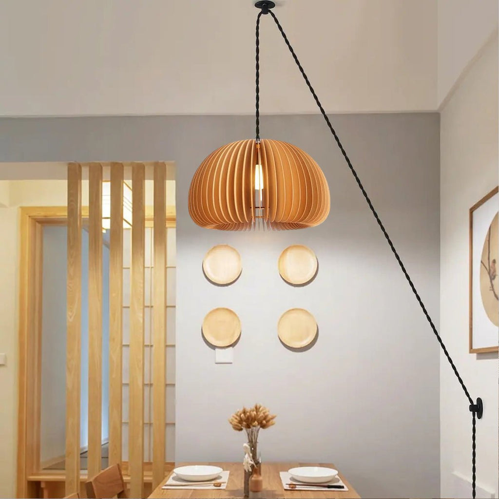 Wooden Pumpkin Swag Lights