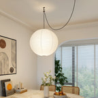 Japanese Paper Pendant Swag Light (black plug wire)