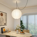 Japanese Paper Pendant Swag Light (black plug wire)