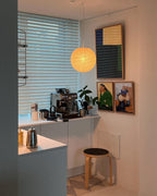 Japanese Paper Pendant Swag Light (black plug wire)