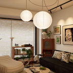 Japanese Paper Pendant Swag Light (black plug wire)