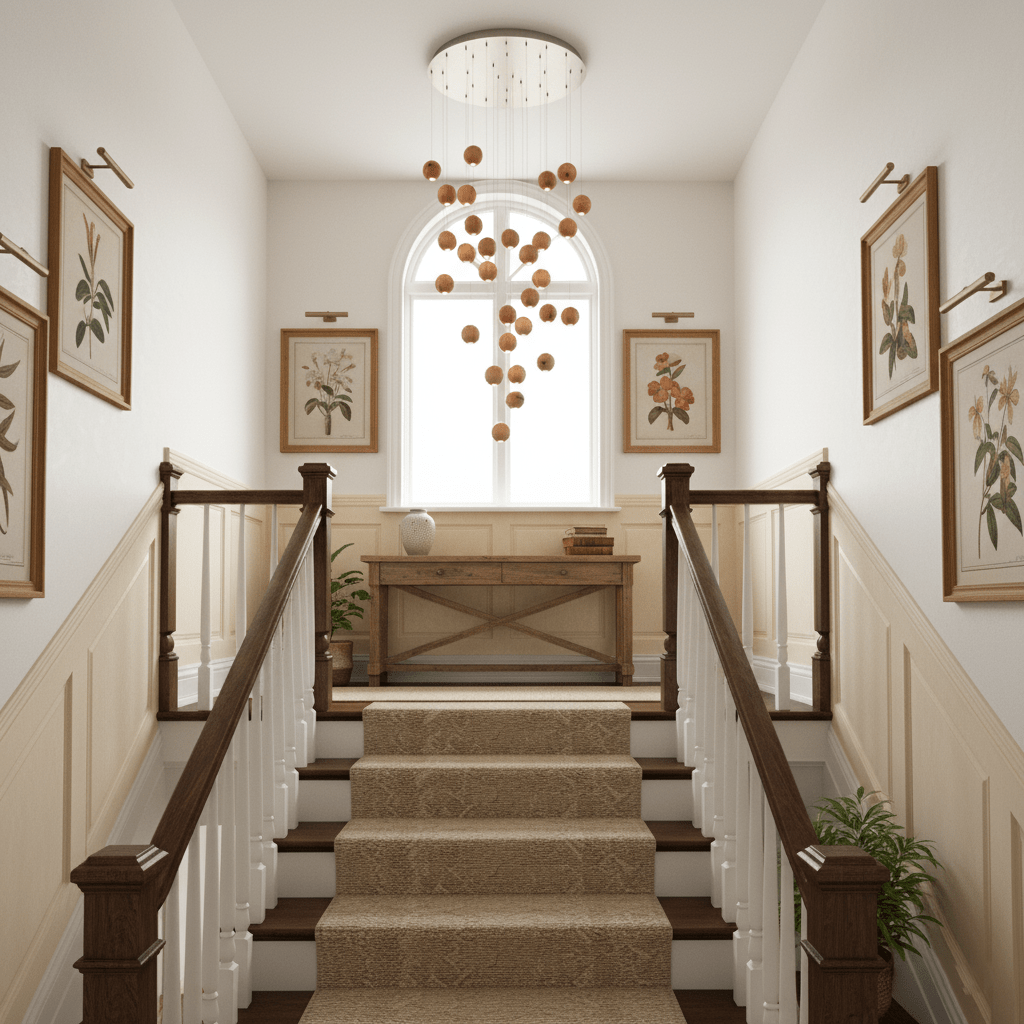 Wooden Orb Sphere Cluster Pendant Light