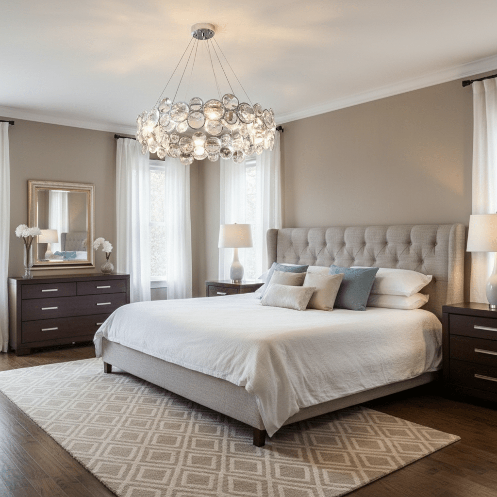 Chrome Round Crystal Chandelier