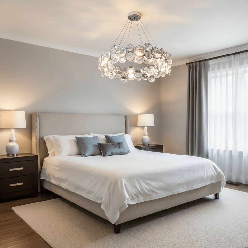 Chrome Round Crystal Chandelier
