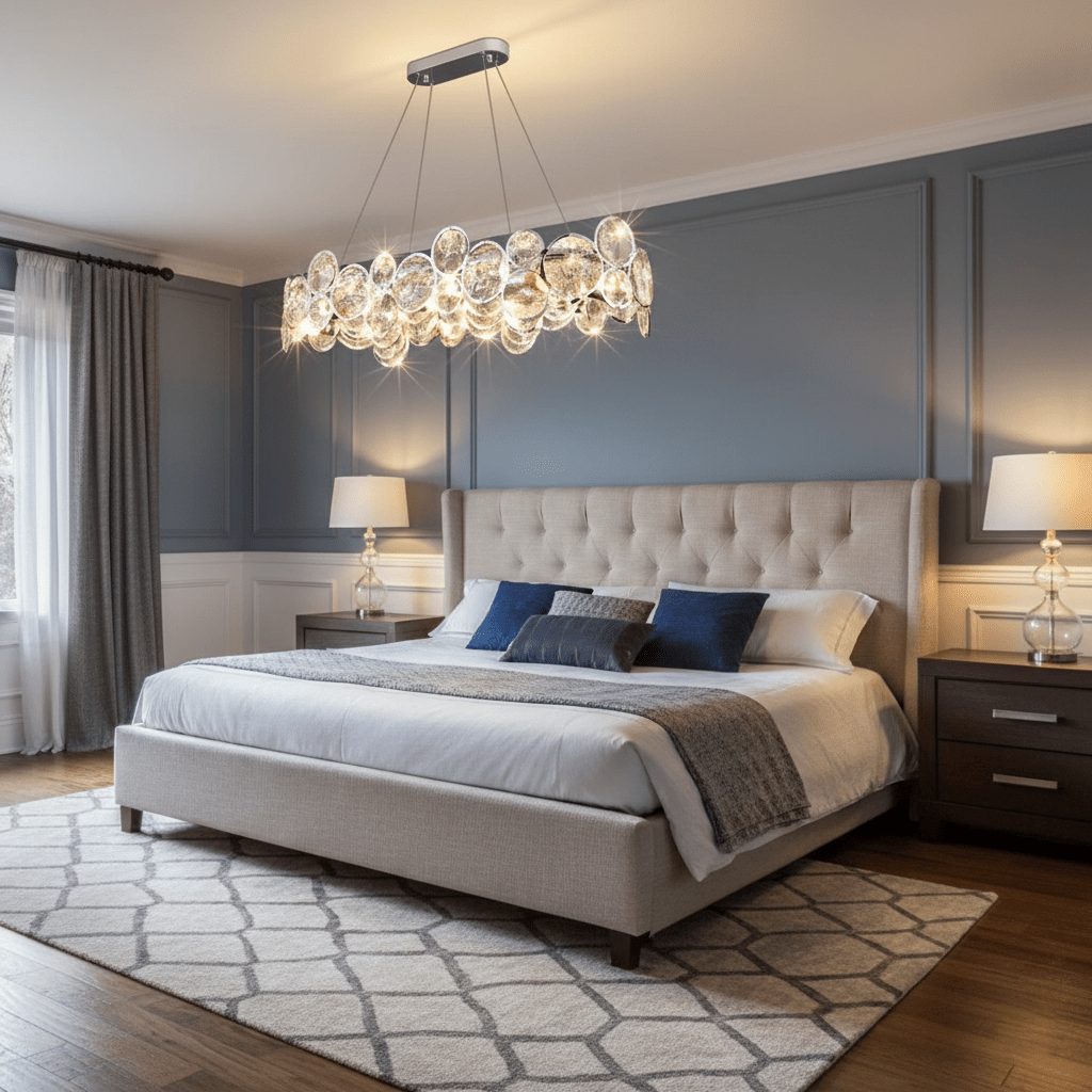 Chrome Round Crystal Chandelier