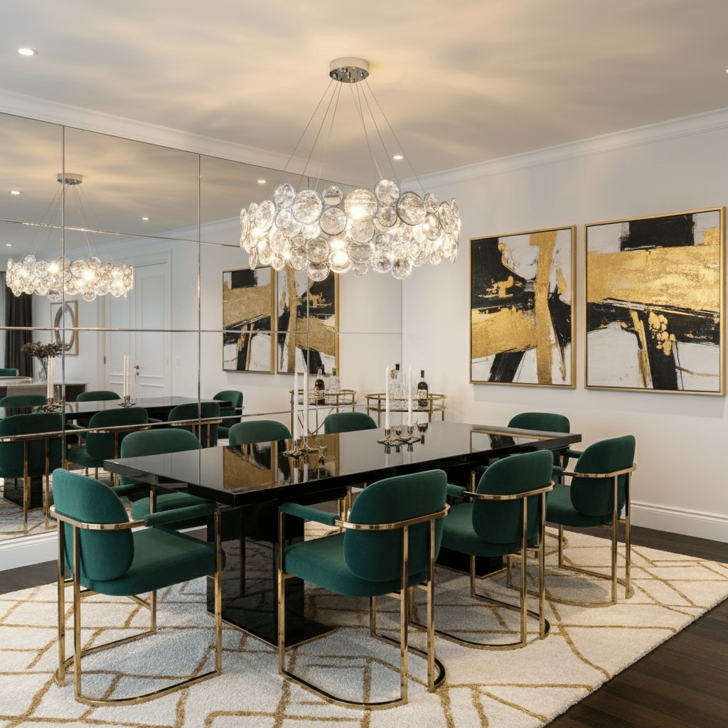 Chrome Round Crystal Chandelier