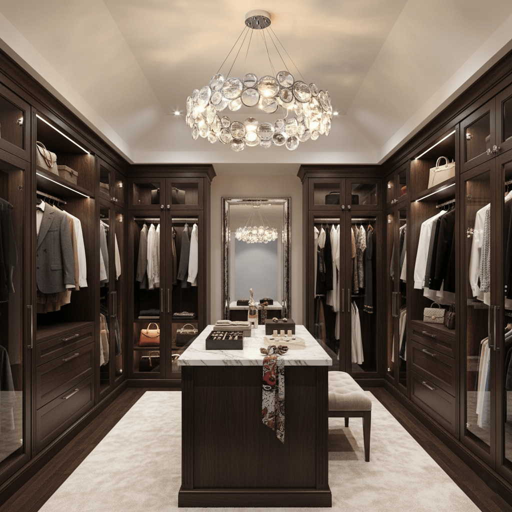 Chrome Round Crystal Chandelier