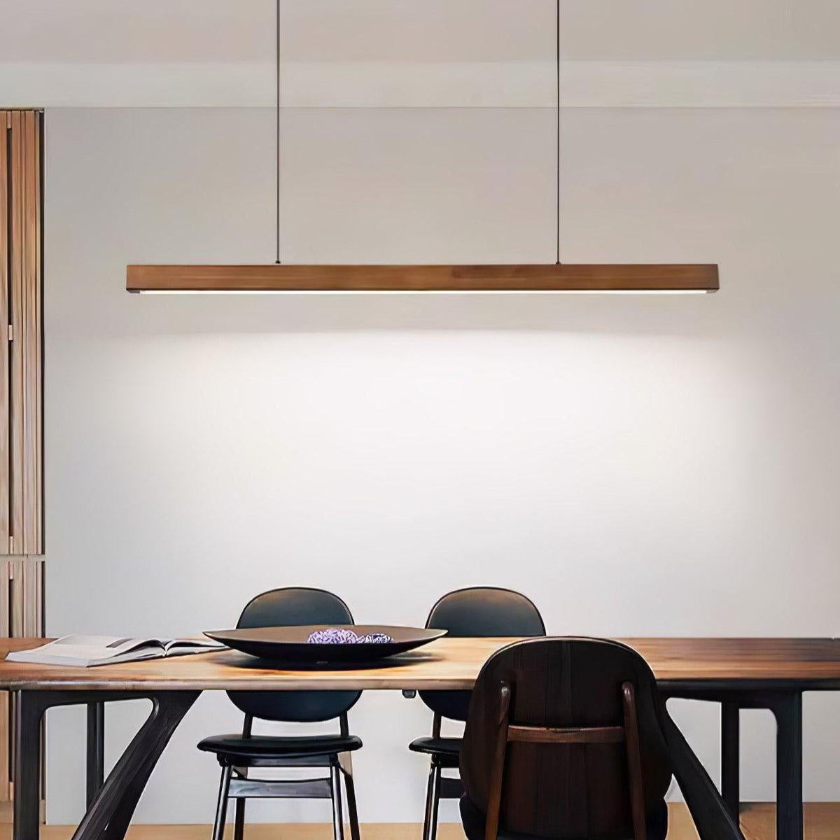 Linear Wooden Pendant Light