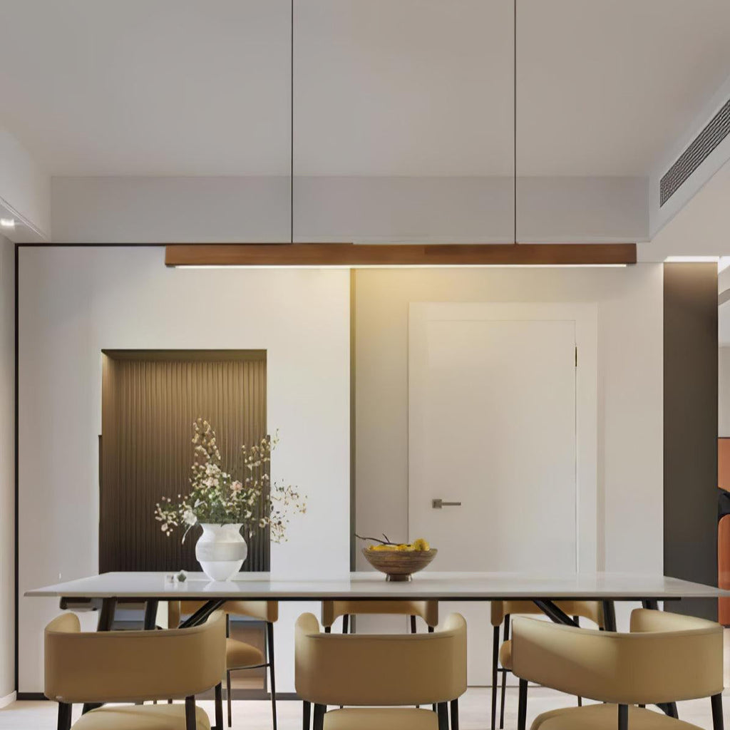 Linear Wooden Pendant Light