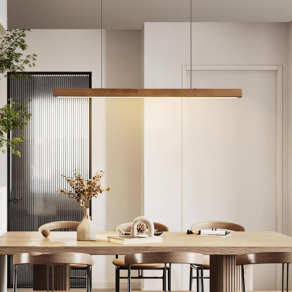 Linear Wooden Pendant Light
