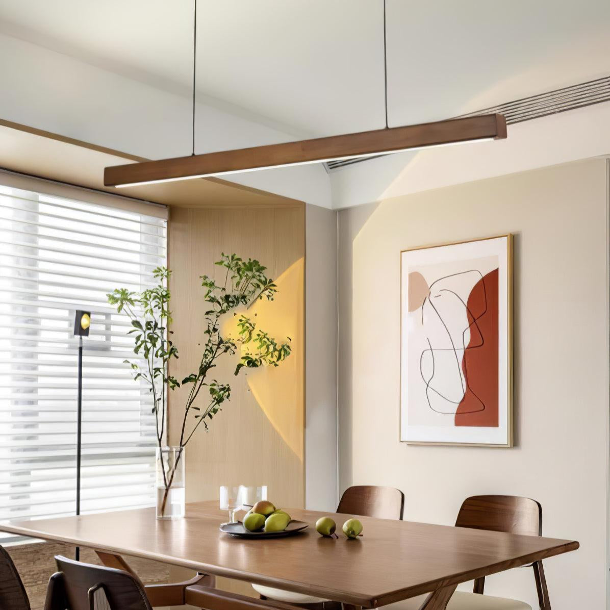 Linear Wooden Pendant Light