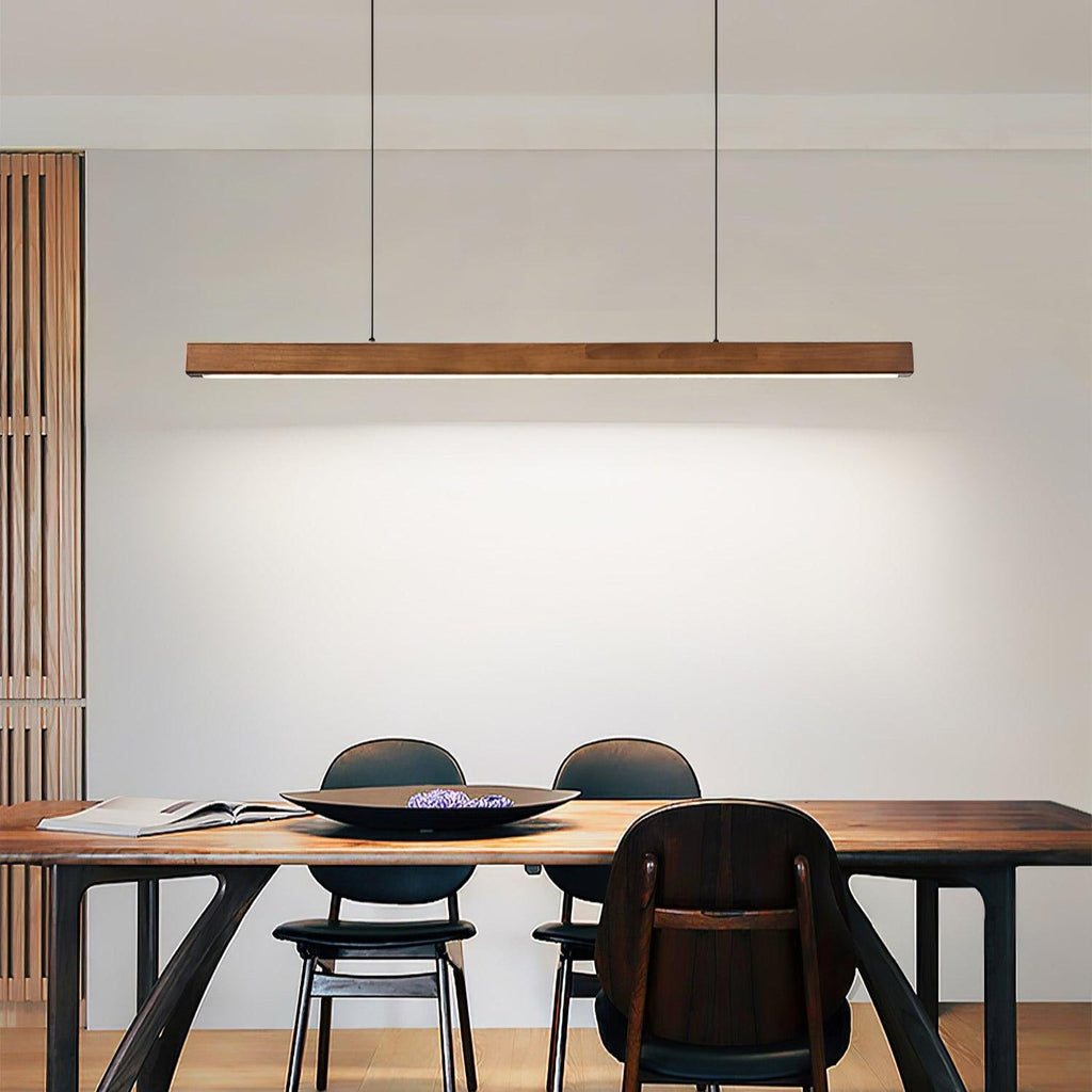 Linear Wooden Pendant Light