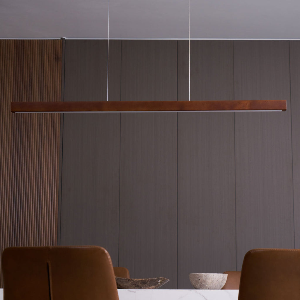 Linear Wooden Pendant Light