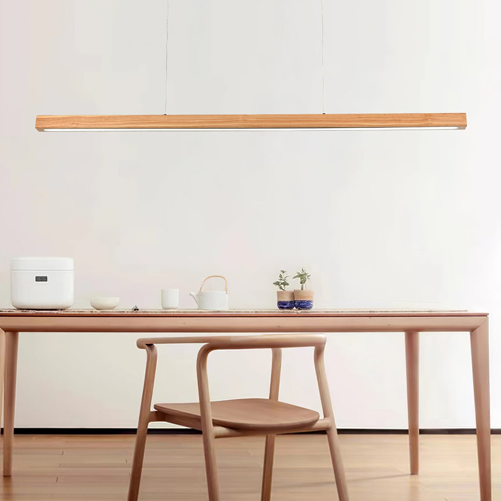 Linear Wooden Pendant Light