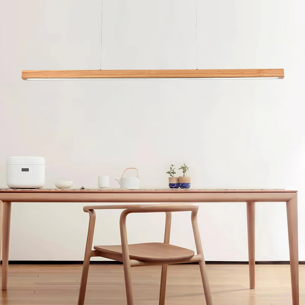 Linear Wooden Pendant Light