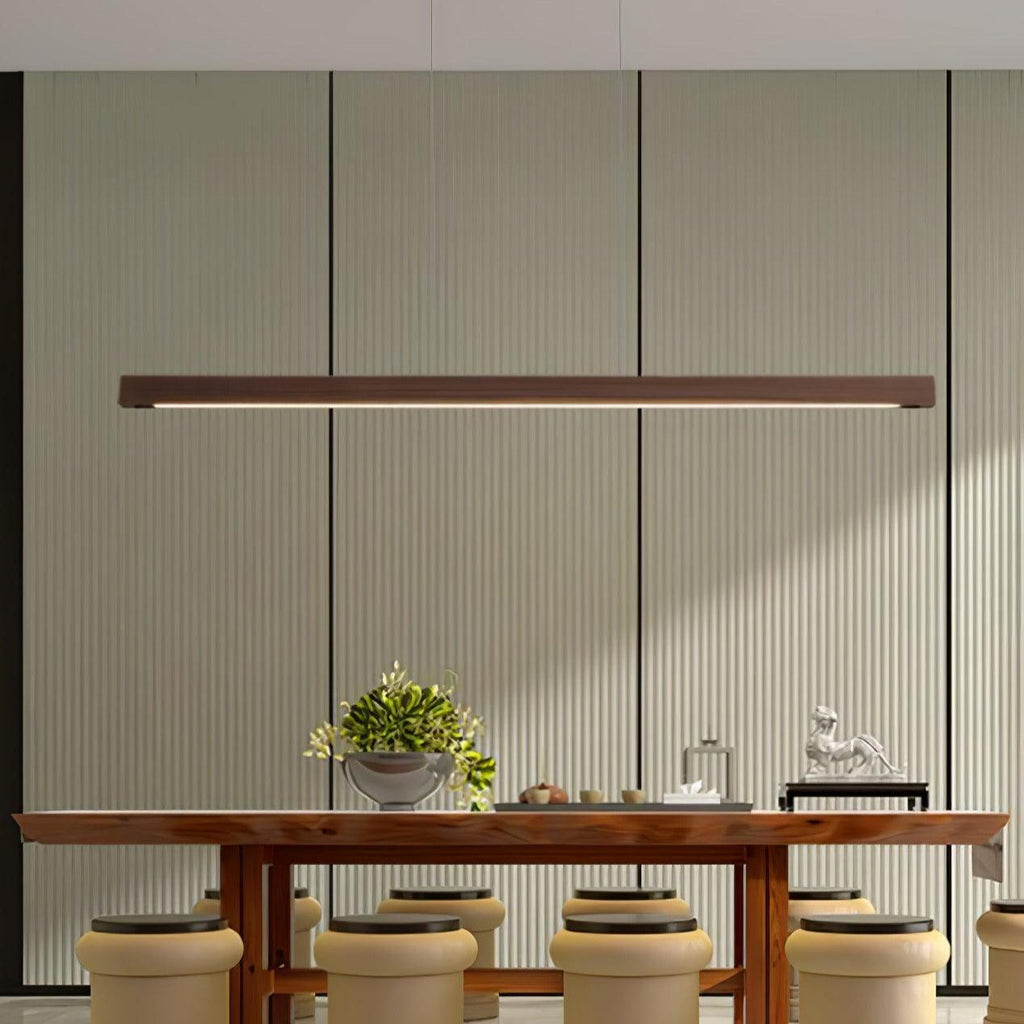 Linear Wooden Pendant Light